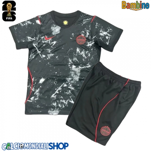 Maglie da calcio Canada Seconda Maglia Bambino Mondiali 2026  Manica Corta (+ Pantaloni corti)